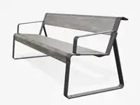 Banc LA SUPERFINE avec accoudoirs, 195cm - Coloris HPL Postforming Fumo