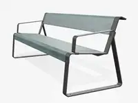 Banc LA SUPERFINE avec accoudoirs, 195cm - Coloris HPL Postforming Patina