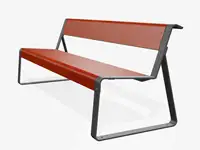 Banc LA SUPERFINE sans accoudoirs, 195cm - Coloris HPL Postforming Rust