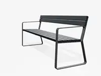 Banc HENRY, avec accoudoirs, 194cm - Mélèze avec lasure couvrante Gris Graphite