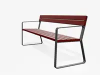 Banc HENRY, avec accoudoirs, 194cm - Mélèze avec lasure couvrante Rouge brun 