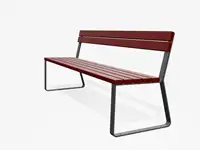 Banc HENRY, sans accoudoirs, 194cm - Mélèze avec lasure couvrante Rouge brun 