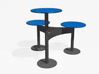 TABLE PIQUE-NIQUE TETATET - Coloris HPL Néon Bleu