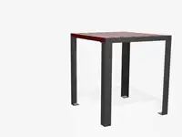 Table haute HOP HOP, 65cm - Mélèze avec lasure couvrante Rouge brun 