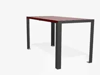 Table haute HOP HOP, 130cm - Mélèze avec lasure couvrante Rouge brun 
