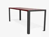 Table haute HOP HOP, 195cm - Mélèze avec lasure couvrante Rouge brun 