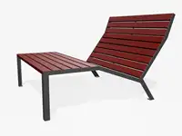 Chaise longue HOP HOP, 130cm - Mélèze avec lasure couvrante Rouge brun 