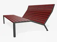 Chaise longue HOP HOP, 195cm - Mélèze avec lasure couvrante Rouge brun 