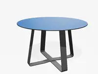 TABLE BASSE HOT DOT - Coloris HPL Néon Bleu