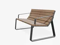 Banc MAYFIELD avec accoudoirs, 133cm - Frêne thermotraité