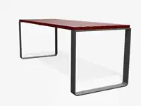 Table haute MAYFIELD, 198cm - Mélèze avec lasure couvrante Rouge brun 