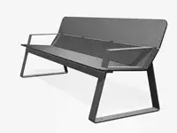 Banc SUPERFLY avec accoudoirs, 200cm - Coloris HPL Cloudy Anthracite