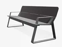 Banc SUPERFLY avec accoudoirs, 200cm - Coloris HPL Solid Anthracite