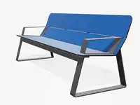 Banc SUPERFLY avec accoudoirs, 200cm - Coloris HPL Néon Bleu