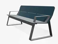 Banc SUPERFLY avec accoudoirs, 200cm - Coloris HPL Pétrole foncé