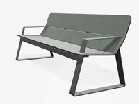 Banc SUPERFLY avec accoudoirs, 200cm - Coloris HPL Pétrole pâle