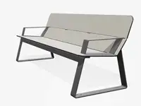 Banc SUPERFLY avec accoudoirs, 200cm - Coloris HPL Sable pâle