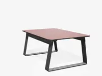 Table basse SUPERFLY 100cm - Coloris HPL Rouge pâle