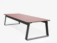 Table basse SUPERFLY 200cm - Coloris HPL Rouge pâle