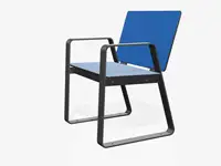 Chaise BIBI avec accoudoirs, 64cm - Coloris HPL Néon Bleu