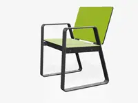 Chaise BIBI avec accoudoirs, 64cm - Coloris HPL Néon Vert