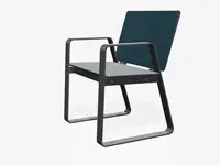 Chaise BIBI avec accoudoirs, 64cm - Coloris HPL Pétrole foncé