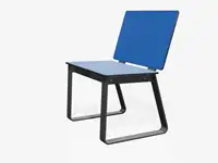 Chaise BIBI sans accoudoirs, 64cm - Coloris HPL Néon Bleu