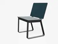 Chaise BIBI sans accoudoirs, 64cm - Coloris HPL Pétrole foncé