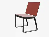 Chaise BIBI sans accoudoirs, 64cm - Coloris HPL Rouge pâle