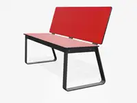 Banc BIBI sans accoudoirs, 130cm - Coloris HPL Néon Rouge