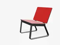 Fauteuil BIBI sans accoudoirs, 64cm - Coloris HPL Néon Rouge