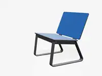 Fauteuil BIBI sans accoudoirs, 64cm - Coloris HPL Néon Bleu