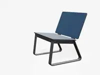 Fauteuil BIBI sans accoudoirs, 64cm - Coloris HPL Bleu foncé