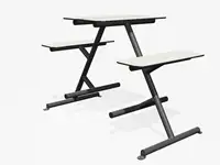 TABLE PIQUE-NIQUE HAUTE FOUR & MORE  - Coloris HPL Solid Blanc