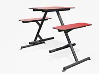 TABLE PIQUE-NIQUE HAUTE FOUR & MORE  - Coloris HPL Néon Rouge