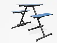 TABLE PIQUE-NIQUE HAUTE FOUR & MORE  - Coloris HPL Néon Bleu