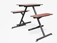 TABLE PIQUE-NIQUE HAUTE FOUR & MORE  - Coloris HPL Rouge pâle