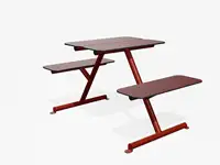 TABLE PIQUE-NIQUE FOUR & MORE - Coloris HPL Rouge foncé