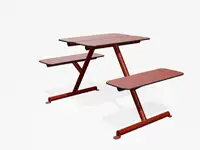 TABLE PIQUE-NIQUE FOUR & MORE - Coloris HPL Rouge pâle