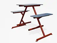 TABLE PIQUE-NIQUE HAUTE FOUR & MORE - Coloris HPL Bleu foncé