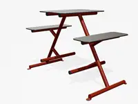 TABLE PIQUE-NIQUE HAUTE FOUR & MORE - Coloris HPL Brun terre foncé