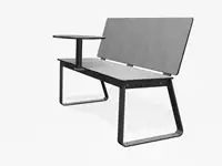 BANC BIBI 130cm - avec tablette - Coloris HPL Cloudy Gris