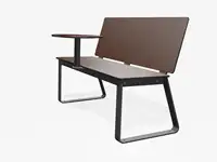 BANC BIBI 130cm - avec tablette - Coloris HPL Cloudy Marron