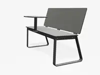 BANC BIBI 130cm - avec tablette - Coloris HPL Solid Gris