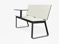 BANC BIBI 130cm - avec tablette - Coloris HPL Solid Blanc