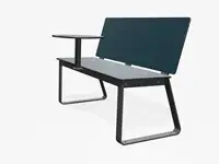 BANC BIBI 130cm - avec tablette - Coloris HPL Pétrole foncé