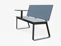 BANC BIBI 130cm - avec tablette - Coloris HPL Bleu pâle