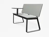 BANC BIBI 130cm - avec tablette - Coloris HPL Solid Cloud
