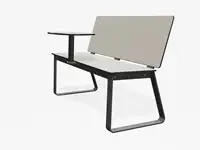 BANC BIBI 130cm - avec tablette - Coloris HPL Sable pâle
