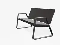 BANC LOUNGE BIBI 130cm - avec accoudoirs - Coloris HPL Solid Anthracite